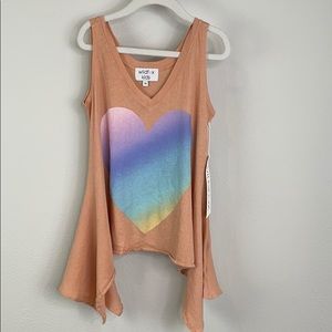 Wildfox Kids NWT Hi Lo Tank Heart Amour Graphic